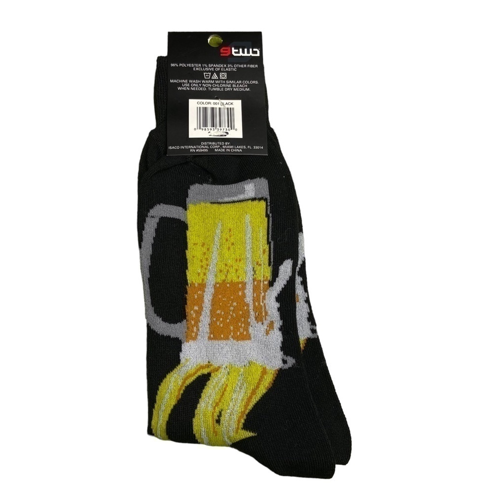 9two Crew Socks 1 Pair Mens All Tapped Out Beer Novelty Shoe Size 7 to 12 - Picture 4 of 5